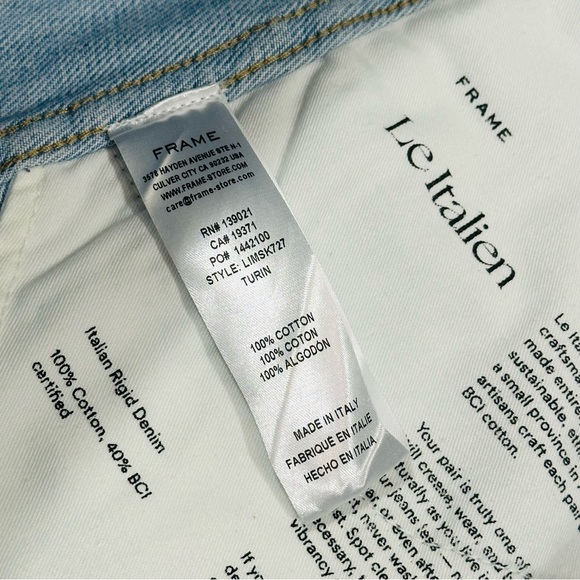 Frame Turi Turin Le Italien Mini Skirt Blue Denim Jeans Made in Italy - Picture 9 of 12